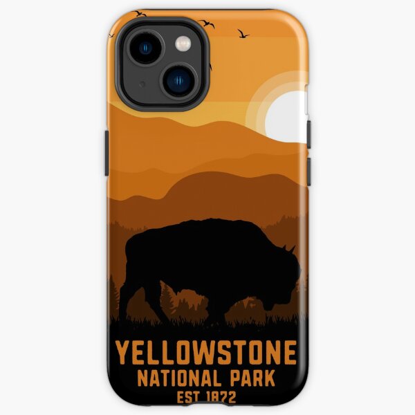 Vintage Retro Yellowstone National Park Wyoming USA Bison 80s 70s Style iPhone Tough Case RB1608 product Offical yellowstone Merch