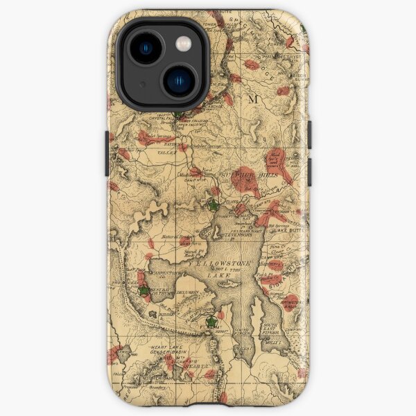Vintage Map of Yellowstone National Park (1881) iPhone Tough Case RB1608 product Offical yellowstone Merch