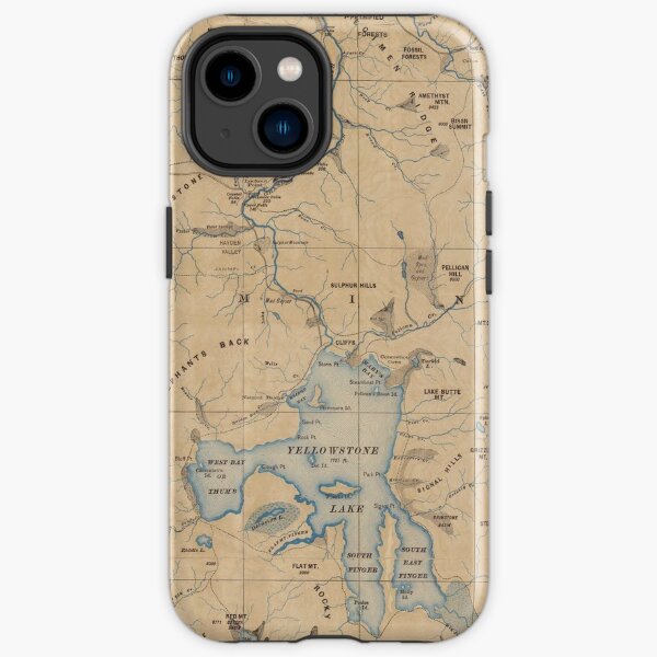 Vintage Map of Yellowstone National Park (1889) iPhone Tough Case RB1608 product Offical yellowstone Merch