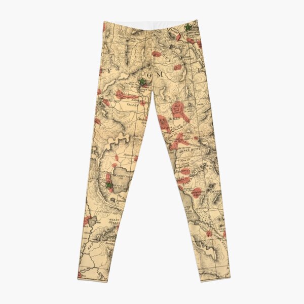 Vintage Map of Yellowstone National Park (1881) Leggings RB1608 product Offical yellowstone Merch