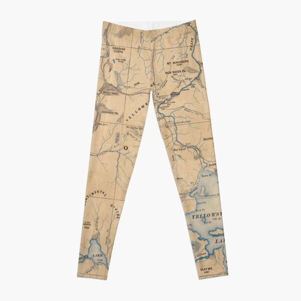 Vintage Map of Yellowstone National Park (1889) Leggings RB1608 product Offical yellowstone Merch