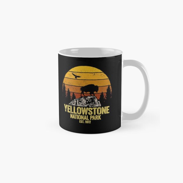 Yellowstone National Park Wyoming Buffalo Bison Vintage  Classic Mug RB1608 product Offical yellowstone Merch