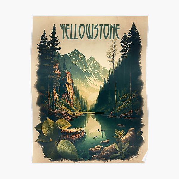 Yellowstone River Vintage Travel Art Poster Poster RB1608 product Offical yellowstone Merch
