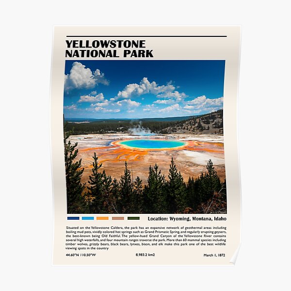 Yellowstone National Park Poster RB1608 product Offical yellowstone Merch