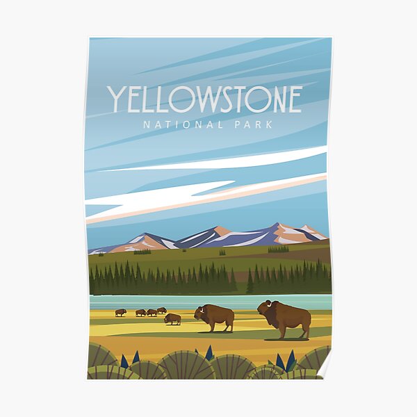 Yellowstone modern  travel poster  Poster RB1608 product Offical yellowstone Merch