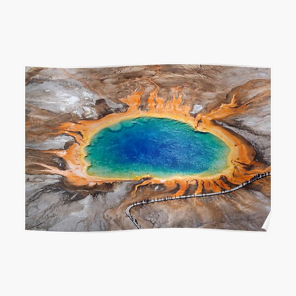Grand Prismatic Spring - Aerial in Yellowstone Poster RB1608 product Offical yellowstone Merch