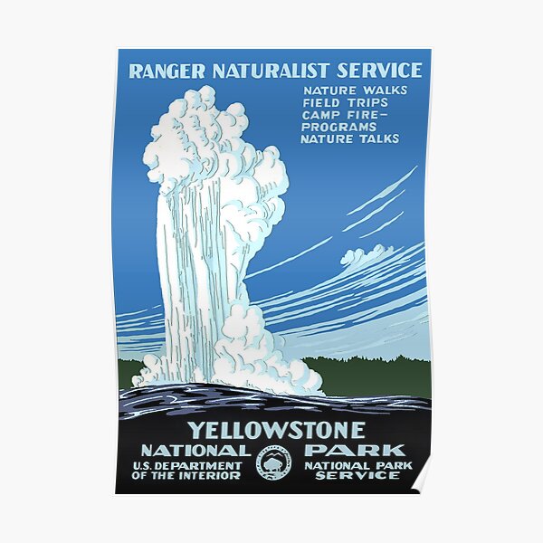 Vintage Travel Poster: Yellowstone National Park Poster RB1608 product Offical yellowstone Merch