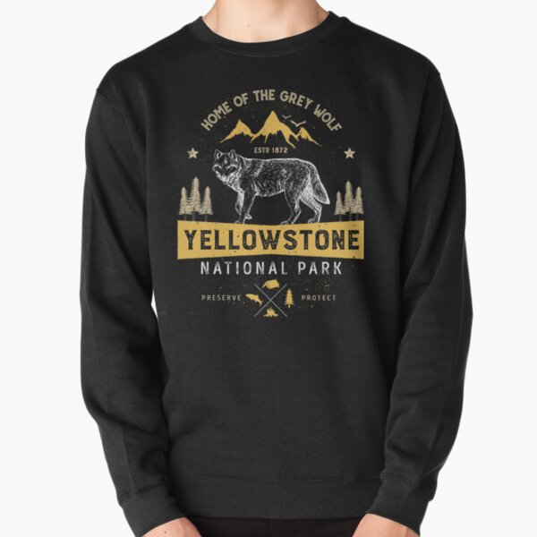 Yellowstone T shirt National Park Grey Wolf - Vintage Gifts Men Women Kids Youth Pullover Sweatshirt RB1608 product Offical yellowstone Merch