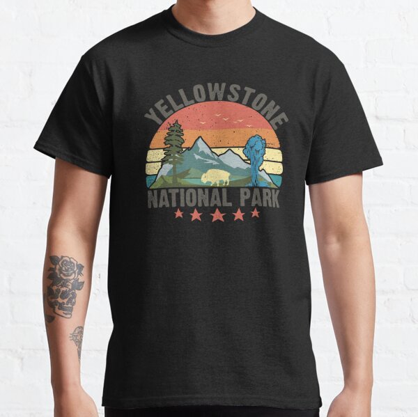 Yellowstone National Park Wyoming mountains landscape volcano geyser Classic T-Shirt RB1608 product Offical yellowstone Merch