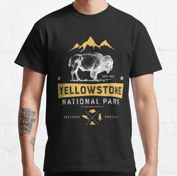 Yellowstone T shirt National Park Bison Buffalo - Vintage Gifts Men Women Youth Kids Tees Classic T-Shirt RB1608 product Offical yellowstone Merch