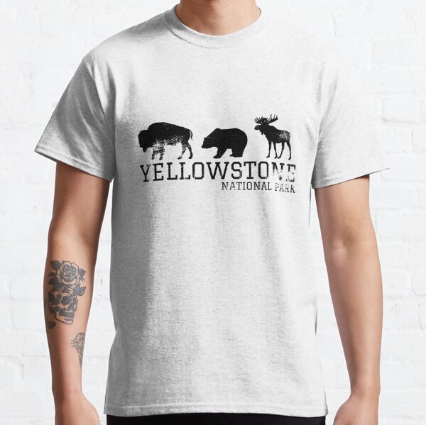 Bison Bear Moose Yellowstone National Park Moose I love hiking  Classic T-Shirt RB1608 product Offical yellowstone Merch
