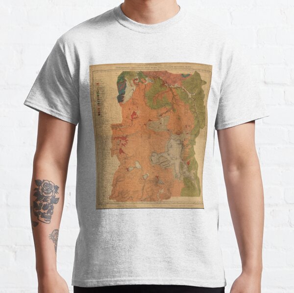 Vintage Geological Map of Yellowstone National Park (1878) Classic T-Shirt RB1608 product Offical yellowstone Merch