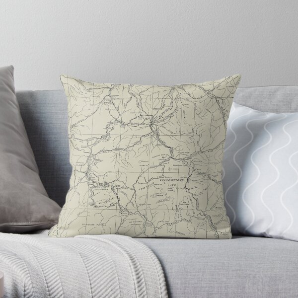 Yellowstone Map Throw Pillow RB1608 product Offical yellowstone Merch