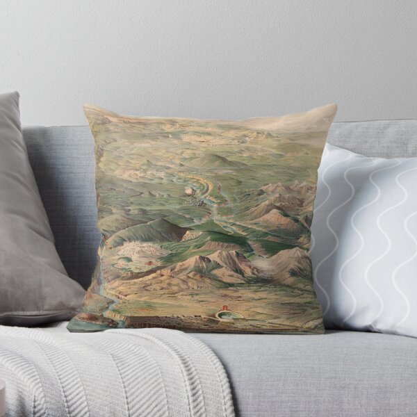 Vintage Pictorial Map of Yellowstone Park (1904) Throw Pillow RB1608 product Offical yellowstone Merch