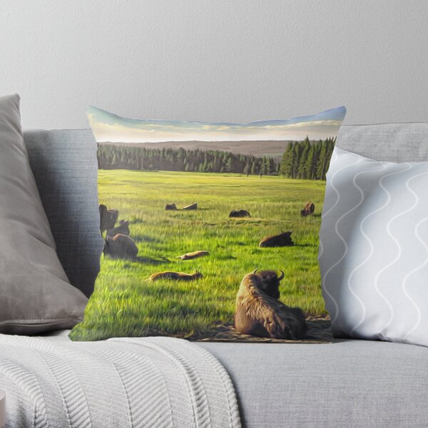 Yellowstone, Yellowstone National Park Throw Pillow RB1608 product Offical yellowstone Merch
