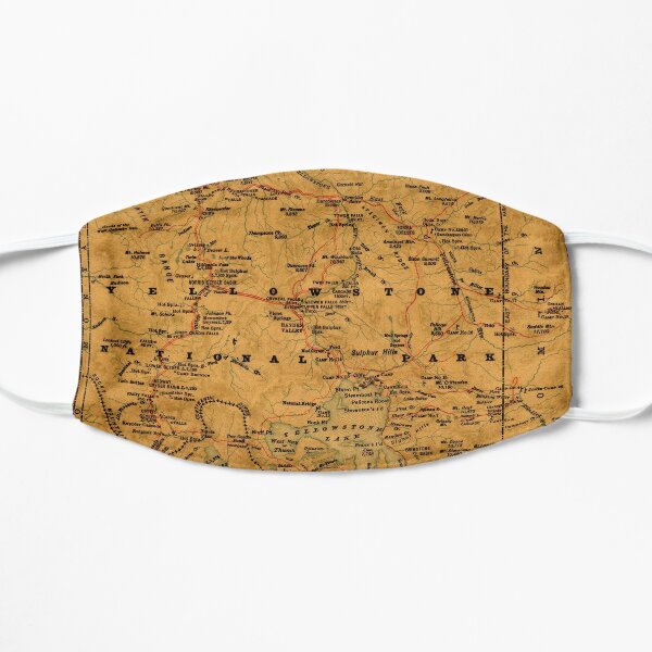 Map Of Yellowstone 1880 Flat Mask RB1608 product Offical yellowstone Merch