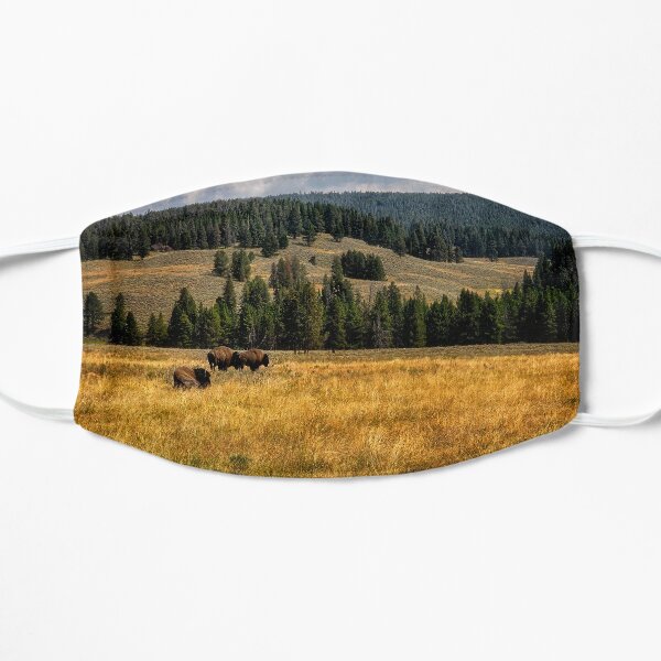 Bison in Yellowstone National Park Flat Mask RB1608 product Offical yellowstone Merch