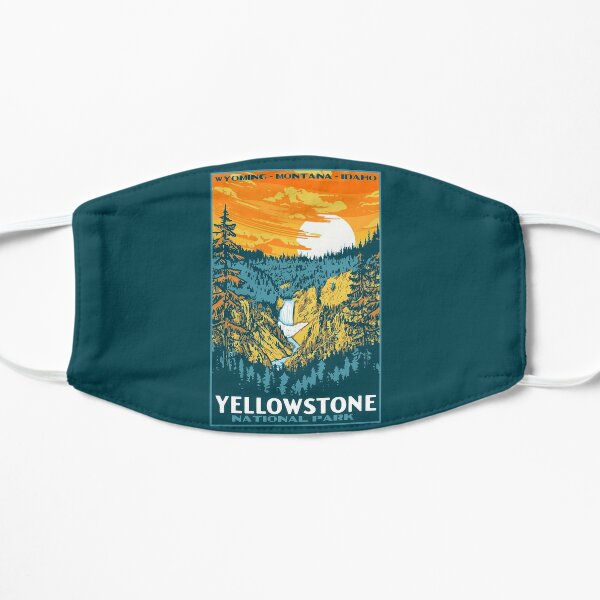 Vintage Yellowstone National Park WPA-Style Lower Falls Poster Graphic Flat Mask RB1608 product Offical yellowstone Merch