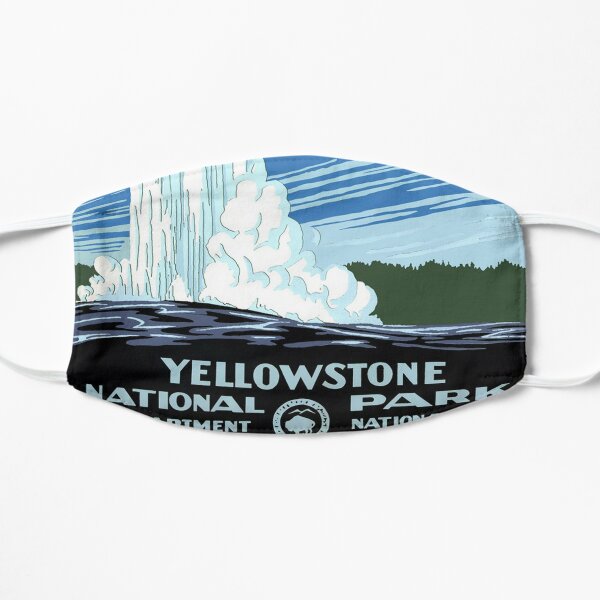 Vintage Travel Poster: Yellowstone National Park Flat Mask RB1608 product Offical yellowstone Merch